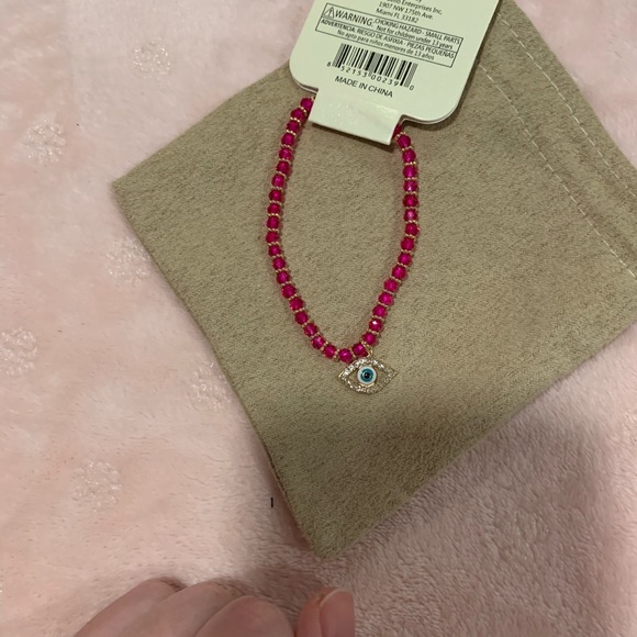 Pink beaded “evil eye” bracelet NWT! - Picture 3 of 5